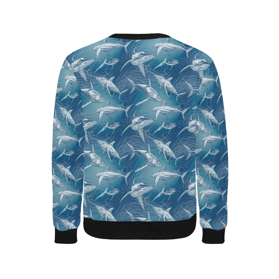 Shark hand drawn Men's Crew Neck Sweatshirt