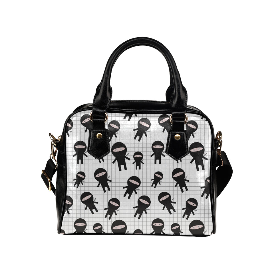 Ninja pattern plaid background Shoulder Handbag