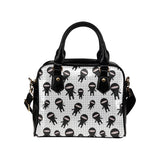 Ninja pattern plaid background Shoulder Handbag
