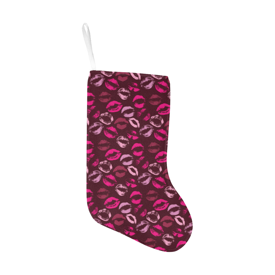 Lips Pattern Print Design 03 Christmas Stocking