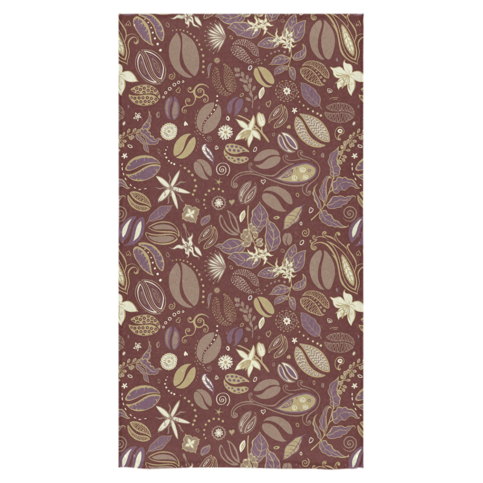 Coffee bean flower pattern Bath Towel