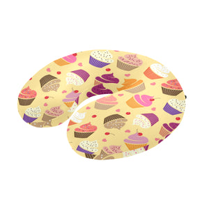 cake cupcake heart cherry pattern U-Shaped Travel Neck Pillow