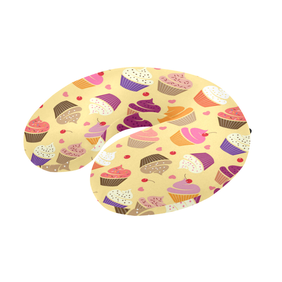 cake cupcake heart cherry pattern U-Shaped Travel Neck Pillow