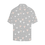 Heart pattern gray background Men's All Over Print Hawaiian Shirt