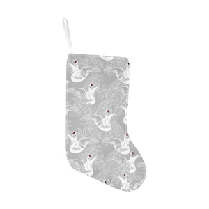white swan gray background Christmas Stocking