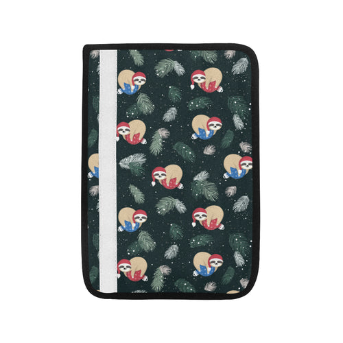 Cute sloths sleeping christmas ball santa hat patt Car Seat Belt Cover