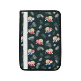 Cute sloths sleeping christmas ball santa hat patt Car Seat Belt Cover