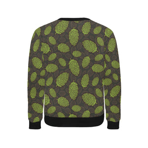 Hop pattern black background Men's Crew Neck Sweatshirt