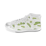 Cucumber sketch pattern Women's High Top Canvas Shoes White