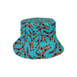 Boomerang Australian aboriginal ornament blue back Unisex Bucket Hat