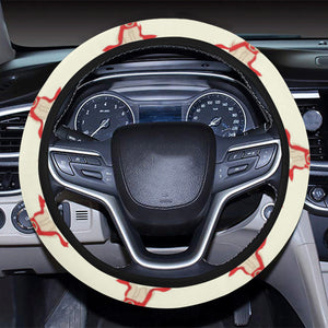 Golden Retriever Pattern Print Design 01 Car Steering Wheel Cover