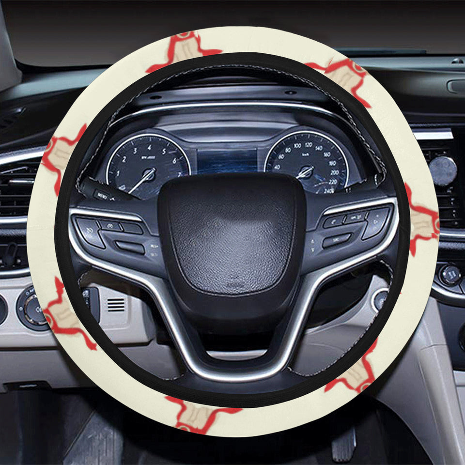 Golden Retriever Pattern Print Design 01 Car Steering Wheel Cover