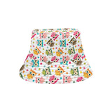 Color cute owl pattern Unisex Bucket Hat