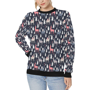 Deers Winter Christmas pattern Women's Crew Neck Sweatshirt