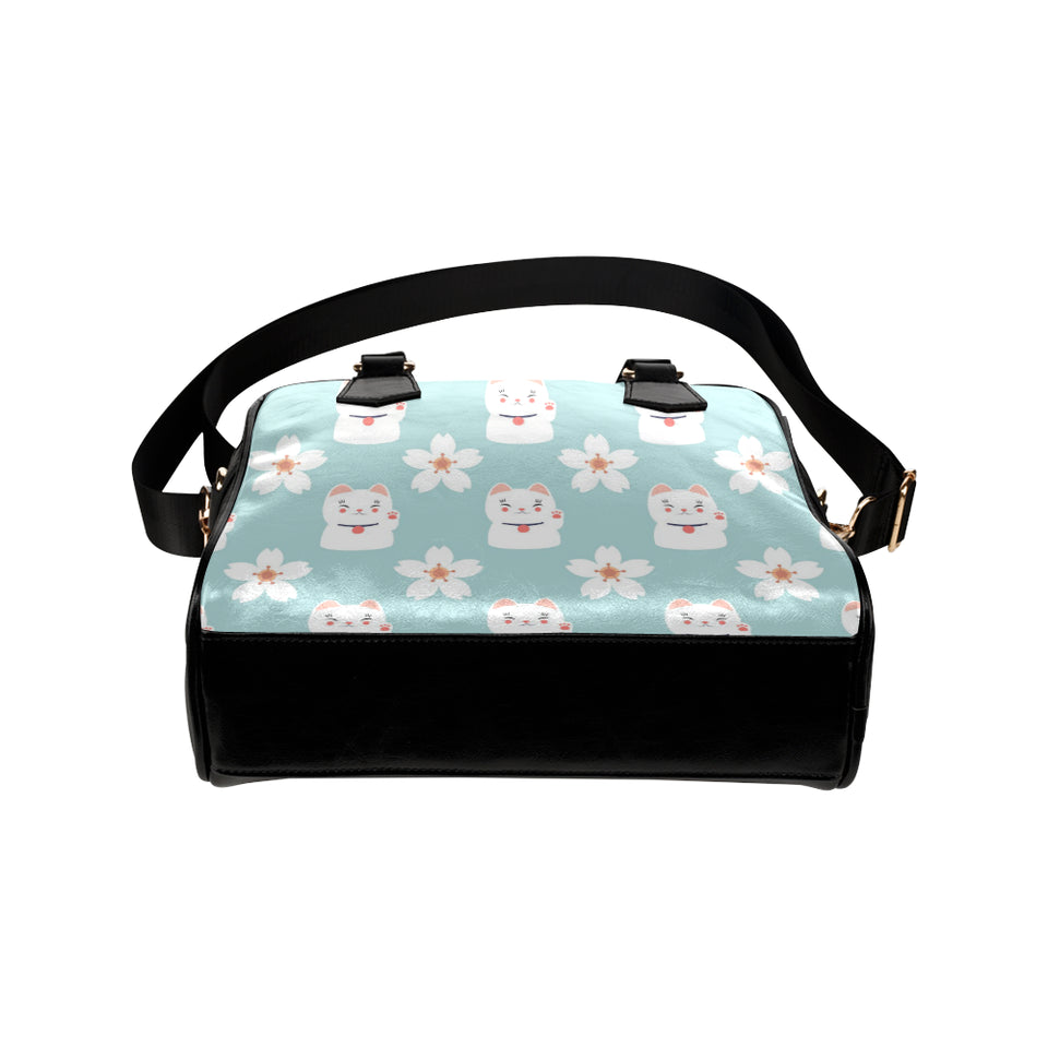 Maneki neko cat sakura Shoulder Handbag