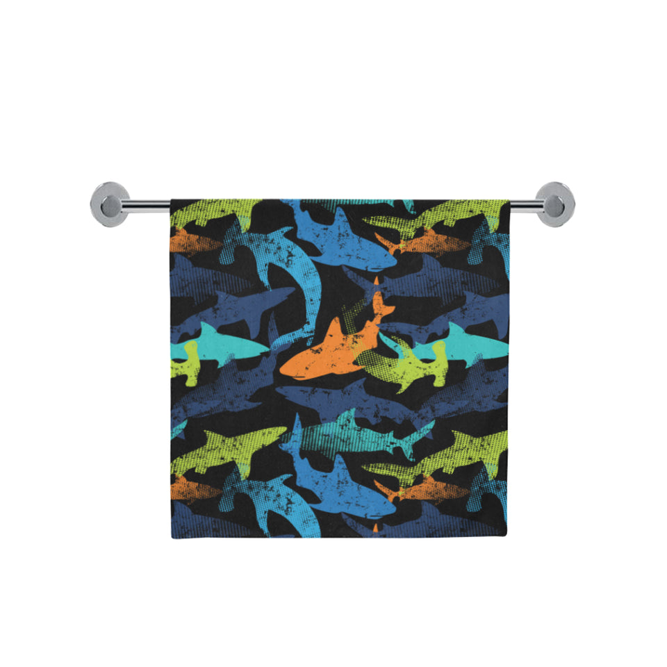 Colorful shark Bath Towel