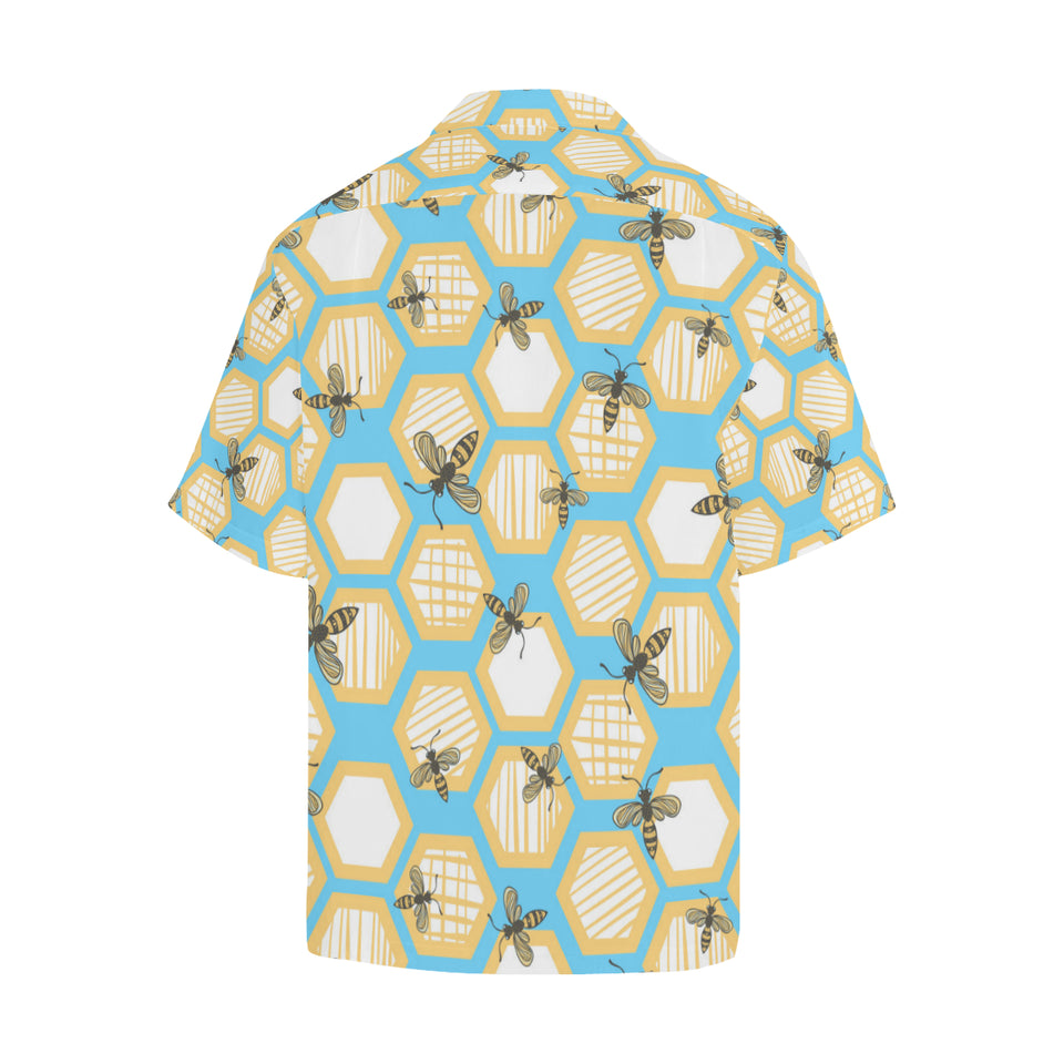 Bee honeycomb pattern Men's All Over Print Hawaiian Shirt