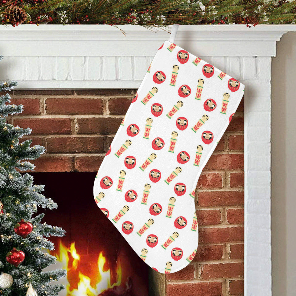 Daruma japanese wooden doll Christmas Stocking