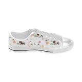 Cute Chihuahua puppie pattern Men's Low Top Shoes White