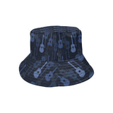 Blue Theme guitar pattern Unisex Bucket Hat