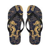Gold dragon pattern Unisex Flip Flops