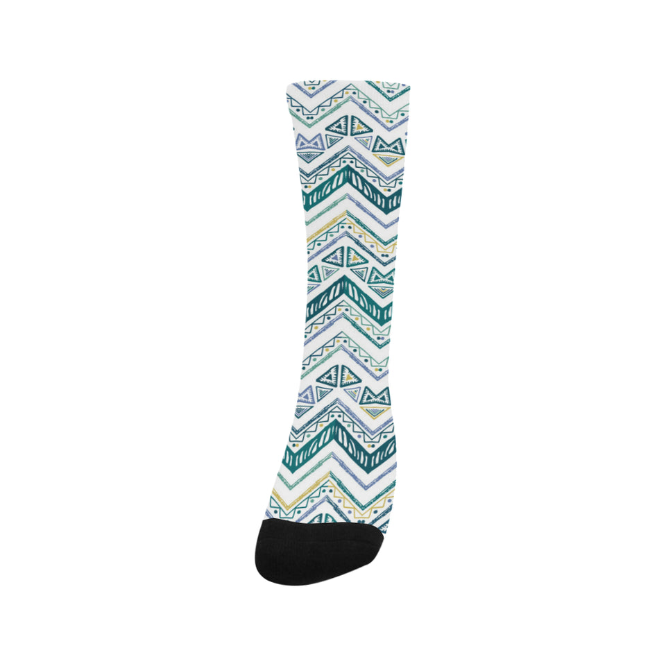 zigzag  chevron paint design pattern Crew Socks