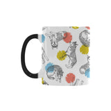 Siberian husky and colorful circle pattern Morphing Mug Heat Changing Mug