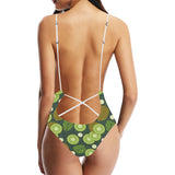 Whole sliced kiwi leave and flower Women's One-Piece Swimsuit
