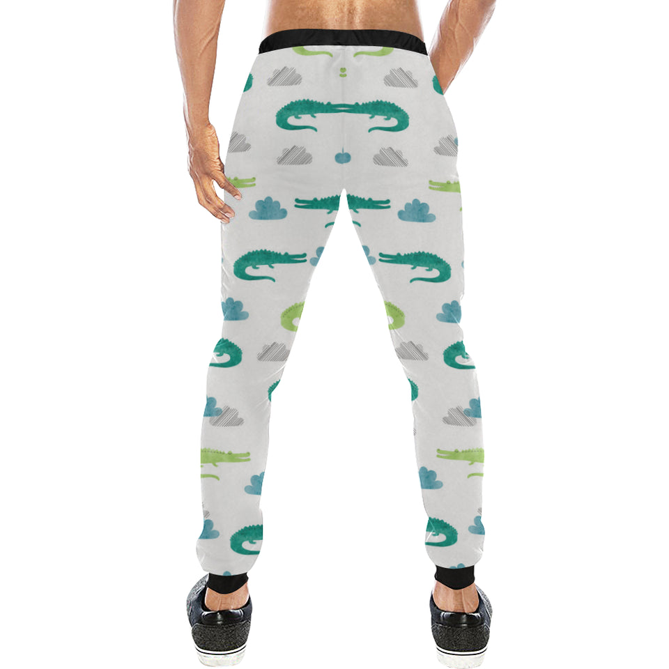 watercolor crocodile pattern Unisex Casual Sweatpants