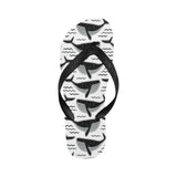 Black whale pattern Unisex Flip Flops