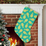 Pineapples pattern green background Christmas Stocking