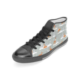 Beautiful deers Winter Christmas Women's High Top Canvas Shoes Black