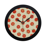 Tomato dot background Elegant Black Wall Clock