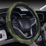 Digital Green camouflage pattern Car Steering Wheel Cover