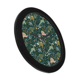 dinosaurs tropical leaves flower pattern Elegant Black Wall Clock