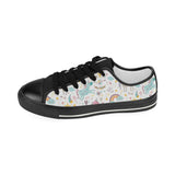 Colorful unicorn pattern Kids' Boys' Girls' Low Top Canvas Shoes Black