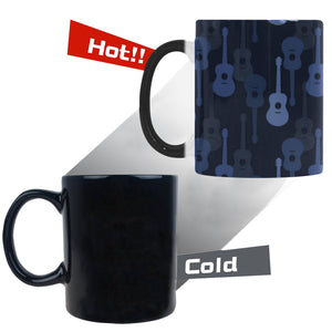 Blue Theme guitar pattern Morphing Mug Heat Changing Mug