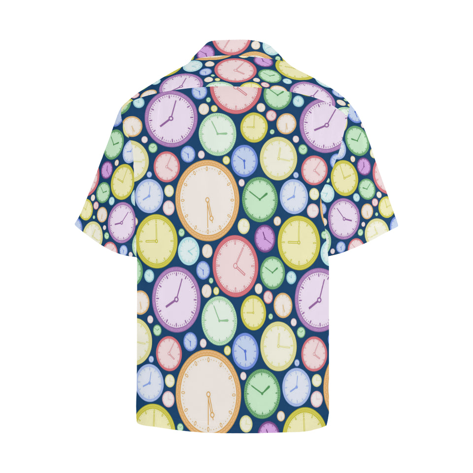 Colorful clock background Men's All Over Print Hawaiian Shirt