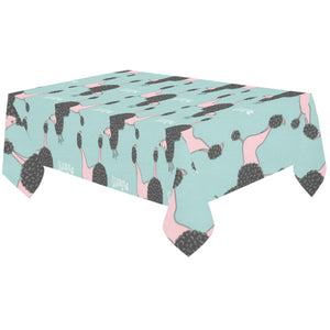 poodle dog green background Tablecloth