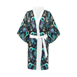 Dragon sea wave pattern Women's Short Kimono Robe