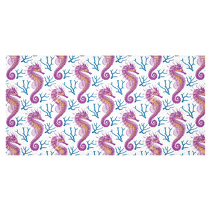 Purple seahorse blue coral pattern Tablecloth