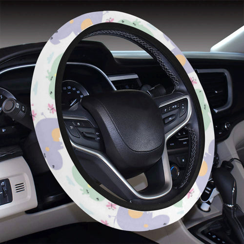 Hippopotamus Pattern Print Design 03 Car Steering Wheel Cover