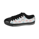 Cute rainbow clound pattern Men's Low Top Canvas Shoes Black