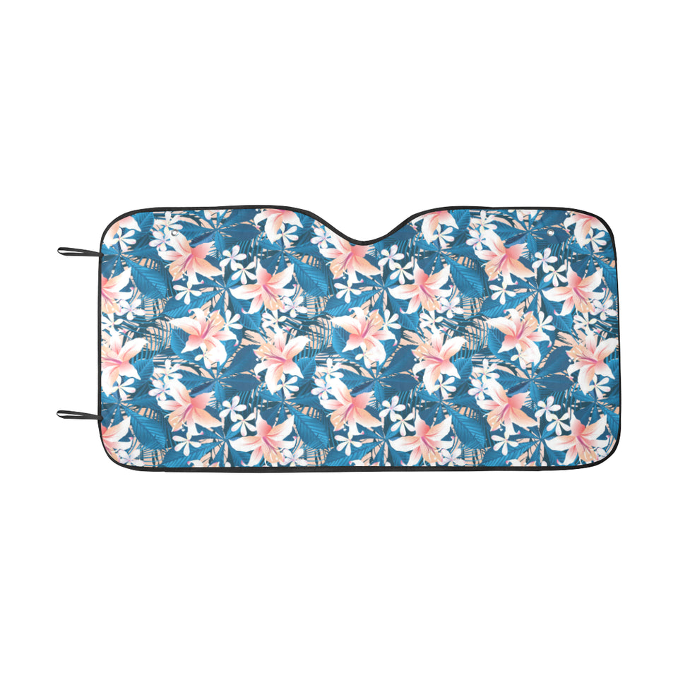 Hibiscus Pattern Print Design 02 Car Sun Shade