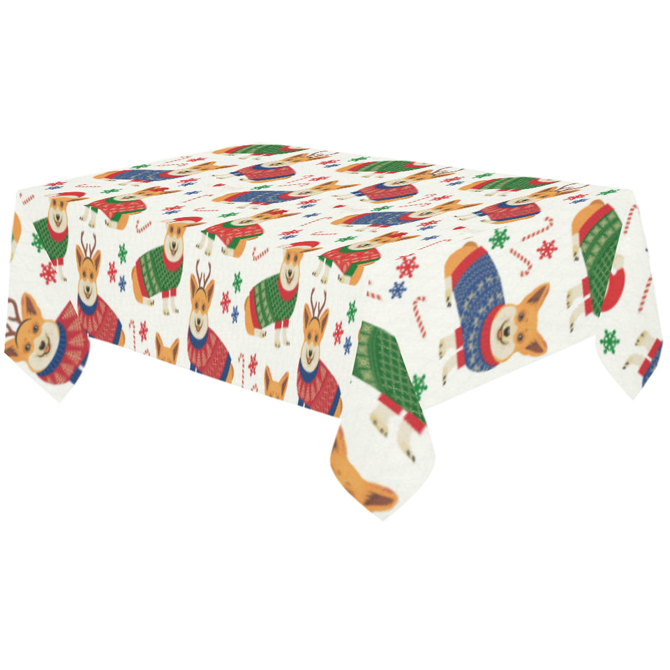 Corgi Christmas Pattern Tablecloth