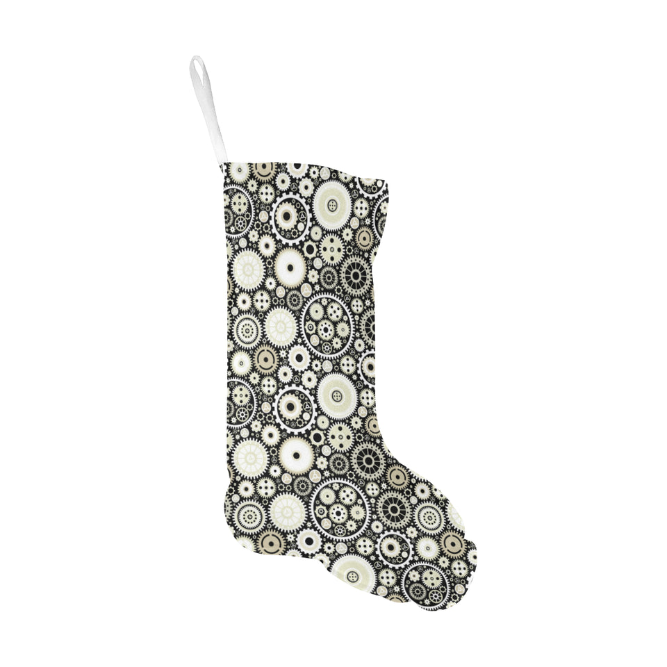 Gear Pattern Print Design 02 Christmas Stocking