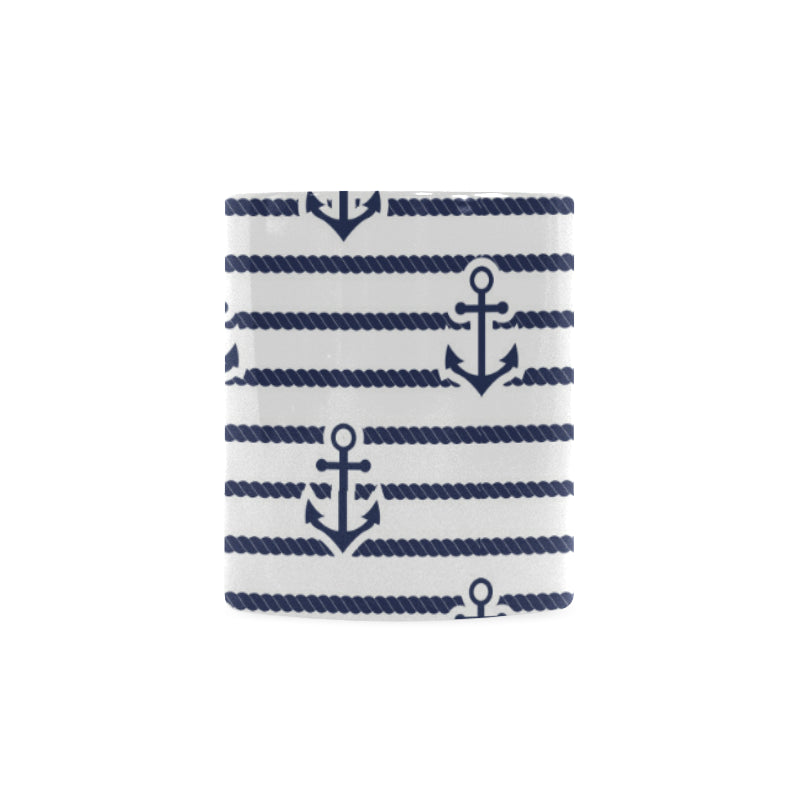Anchor rope nautical  pattern Classical White Mug (Fulfilled In US)
