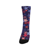 Red blue star pattern Crew Socks