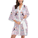 Beautiful toucan flower leaves Women's Short Kimono Robe