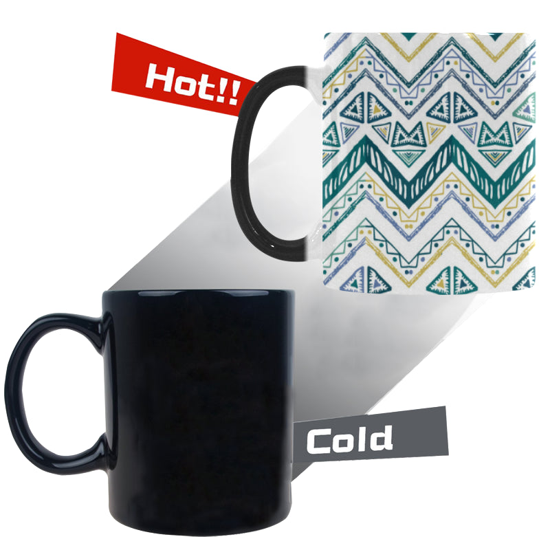 zigzag  chevron paint design pattern Morphing Mug Heat Changing Mug